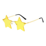 Óculos De Sol Estrela Amarela Uv 400 Praia Rave Unissex