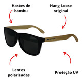 Óculos De Sol Hang Loose Proteção Uv Lente Polarizada Bambu