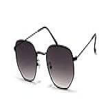 Óculos De Sol Hexagonal Unissex Com Proteção Uv 400 Acompanha Estojo Ho 22 Cor Preto Degrade