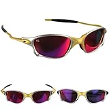 Oculos De Sol, Juliet 24k Metal, Lente Ruby Espelhada, Proteção Uv Qualidade Premium, Case Original, Lupa Unissex