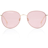 Óculos De Sol Lolla Metal Redondo Lente Rosa Dourado Sw