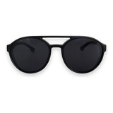Óculos De Sol Masculino Alok Steampunk Soldador Redondo Proteção Lateral Cor Lente Preto Desenho Liso