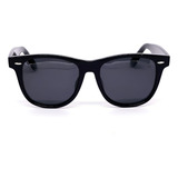 Óculos De Sol Masculino feminino Clássico Polarizado case Cor Preto Piano Lente Preto Desenho Quadrado