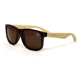 Óculos De Sol Masculino Polarizado Maya Madeira Classic Marrom Case