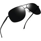 Óculos De Sol Masculino Polarizados Joopin Grande Armação Retangular Metal Leve Dirigindo Óculos De Sol Para Homens Proteção UV400 Preto