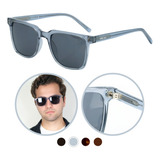 Óculos De Sol Masculino Quadrado Casual Acetato Polarizado
