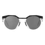 Óculos De Sol Oakley Black Hstn Cor Da Lente Cinza Cor Da Haste Branco Design Redondo