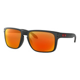 Óculos De Sol Oakley Holbrook Xl Extra Large Armação De O Matter Cor Matte Black Lente Ruby De Plutonite Prizm Haste Matte Black De O Matter Oo9417