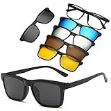 Óculos De Sol Polarizado 05 Lentes Com Clipe Magnético Armação Com Imã Unissex Modelo 02 