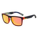 Óculos De Sol Polarizados Dubery D731 Armação Preto vermelho Y Lente Vermelho
