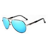 Óculos De Sol Polarizados Kingseven Sol K725 Tamanho 10 Desenho Mirror Armação Cinza E Lente Azul
