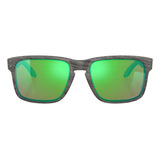 Óculos De Sol Polarizados Oakley Holbrook Woodgrain Collection Tamanho Standard Armação Woodgrain Y Lente Shallow Water
