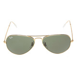 Óculos De Sol Polarizados Ray ban Aviator Classic Tamanho Large Desenho Piloto Armação Polished Black Y Lente Green