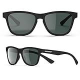 Óculos De Sol Quadrados Clássicos - Lentes TAC Polarizadas UV400 Em E Armação TR90 Leve -Preto Escuro-