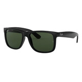Óculos De Sol Ray ban Justin Classic Rb4165 Tamanho Standard Armação Polished Black Y Lente Dark Green