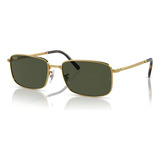 Óculos De Sol Ray ban Rb3717 919631 60 Cor Da Armação Ouro Cor Da Haste Ouro Desenho Retangular