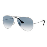 Óculos De Sol Ray ban Solar Rb3025l Tamanho Standard Armação Polished Silver Y Lente Light Blue