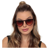 Óculos De Sol Redondo Marrom Feminino Estilo Blogueira Moda