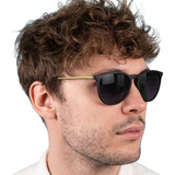 Óculos De Sol Redondo Masculino Oval Metal Proteção Uv400