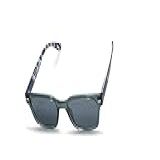 Óculos De Sol Retro Retangular Unissex Com Lentes Com Proteção Uv-400 -Azul Escuro-