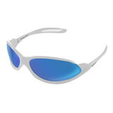Óculos De Sol Spy 39 Open Standard Armação De Náilon Cor Branco Lente Azul De Polímero Clássica Haste Branco De Náilon