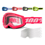 Óculos De Trilha Motocross 100 Strata 2 Lente Transparente