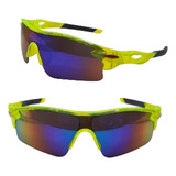 Óculos Esportivo Sol Bike Ciclismo Corrida Vôlei Uv400 Mtb Cor Verde Com Lente Espelhada