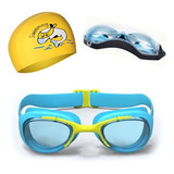 Óculos Estojo Touca Natação Infantil Profissional Lentes Uv Cor Amarelo Azul Nabaiji E Poolsy