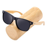 Óculos Haste Bambu Madeira Masculino Quadrado Clássico Uv400