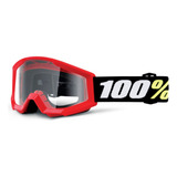 Óculos Infantil 100 Strata Mini Motocross Trilha Enduro Cor Da Armação Red Cor Da Lente Transparente Tamanho Único