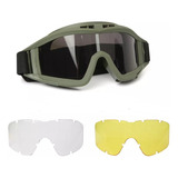 Óculos Militar Proteção Paintball Airsoft Motocross 3 Lentes