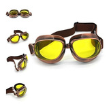 Oculos Motociclista Retro Harley Cobre Amarelo