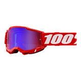 Óculos Motocross 100 Accuri 2 Neon Red Original Lente Extra