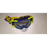 Oculos Motocross Downhill Ski Similar 100 Racecrafte Cor Da Armação Azul Cor Da Lente Branco