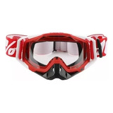 Oculos Motocross Downhill Ski Similar 100 Racecrafte Cor Da Armação Vermelho Cor Da Lente Branco