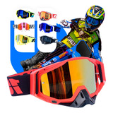Óculos Motocross Enduro Trilha 100 Importado Lente Espelhada