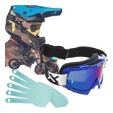 Oculos Motocross Enduro Trilha Espelhado Tear Off