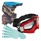 Oculos Motocross Enduro Trilha Transparente Tear Off