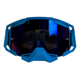 Óculos Motocross Off Road Antiembaçante Polarizado Jetcooler Armação Azul Lente Azul Tamanho Ajustável