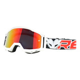 Óculos Motocross Red Dragon Storm Espelhado 3 Espumas Branco