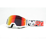 Óculos Motocross Red Dragon Storm Espelhado 3 Espumas Branco