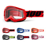 Oculos Motocross Trilha Enduro 100 Strata 2 Anti Embaçante