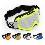 Óculos Motocross Trilha Enduro Mattos Racing Combat Espelhad Armação Amarelo Lente Espelhado