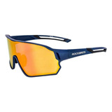 Óculos Mtb Speed Ciclismo Rockbros Azul Uv400 Polarizad Clip