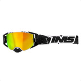 Óculos One Ims Cores Motocross Trilha Enduro Armação Branco Preto Lente Espelhado Tamanho Único