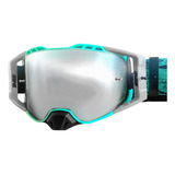 Óculos One Ims Cores Motocross Trilha Enduro Armação Cinza Verde água Lente Espelhado Tamanho Único