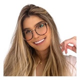 Óculos P Grau Armação Feminina Transparente Moderno Cor Onça