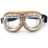 Óculos Para Capacete Moto Proteção Aviador Chopper Café Racer Caramelo