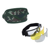 Óculos Proteçao Air  Soft Paintball Com 3 Lentes X800