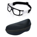 Óculos Proteção Basquete Squash Tênis Goleiro Esporte Case Armação Preto Lente Transparente